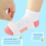 Suggest a better title and return a single title only without any other comments: Bemeol Girls Socks 12 Pairs Ankle Athletic Socks Cotton Sports Sock For Little Big Kids - Image 5