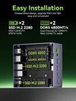 GMKtec Mini PC Gaming M7 Ultra Ryzen 7 PRO 6850U 16GB DDR5 RAM + 512GB Hard Drive PCle SSD Oculink Dual NIC LAN 2.5G Desktop Computer, Dual USB4, HDMI 2.1, USB-C M7 Ultra 16+512 - Image 5