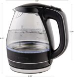 OVENTE Electric Kettle, 1.5L Borosilicate Glass Countertop Water Heater and Boiler for Coffee or Tea, BPA-Free, Auto Shut-Off, Boil-Dry Protection, Removable and Washable Spout Filter, Black KG83B - Image 8