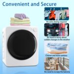 1.6 Cu.Ft Portable Clothes Dryer, 800W Fast Drying Front Load Laundry Dryer with 5 Mode, Mini Electric Clothing Dryer with Stainless Steel Tub, Compact Machine for Apartment, Home, Dorm - Image 2
