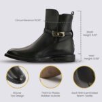 JATAREA Women’s Ankle Boots – Stylish Leather Block Heel Booties, Comfortable Fit with Cushioned Insole, Easy to Wear Fashion Boots for Everyday and Party Look - Image 6