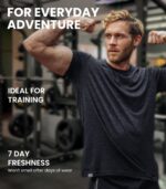 Merino Wool T-Shirt Mens - Merino Wool Undershirt Thermal Shirt for Men and Hiking Socks - Image 4