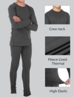 Dalavch 2 Sets Youth Boys Thermal Base Layer Long Johns Compression Leggings and Shirts Fleece Lined Underwear for Kids Girls - Image 3