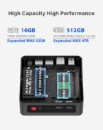 C4 Mini PC 11 Pro, Ryzen 5 3550H (Beat 4300U /3500U /3300U) Desktop Computer Dual 1000Mbps NIC LAN, 16GB RAM 512GB SSD Micro PC, WiFi 5, BT 5.0, Triple Display, PC for Home Theater, Office - Image 4