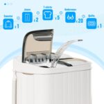 Pataku Portable Washing Machine, 17.6 Lbs Compact Mini Washer and Dryer Combo,Twin Tub Laundry Washer with Spin Cycle, Soaking Function Ideal for Apartment, Dorms, RVs Camping, Grey - Image 9