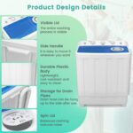 Auertech 28 Lbs Portable Washing Machine, Portable Washer for Apartment with 18 Lbs Washer, 10 Lbs Spinner, Mini Compact Top Load Washing Machine for RV Dorm - Image 7
