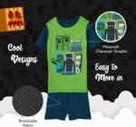 Minecraft Boys' 6-Piece Cotton Pajama Set, Matching Snug-fit Shirt & Pants, Soft & Cute for Kids - Image 9