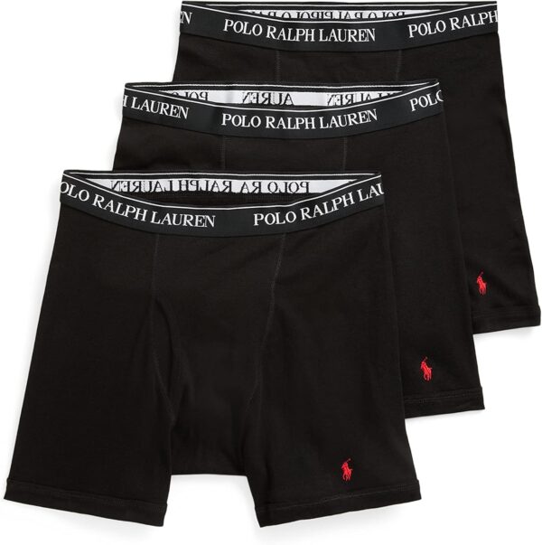 POLO RALPH LAUREN Men's Classic Fit Cotton Boxer Briefs, Trunks & Long Leg Available, 3-Pack