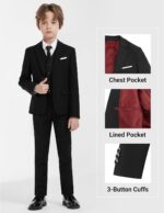 Boys Formal Suits Set, from Toddlers to Teen, Adjustable Waist, with Suspenders - Image 4