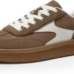 Vilanva Women's Fashion Sneakers Casual Tennis Shoes with Genuine Suede Classic Retro Gum Sole Walking Trendy Footwear