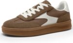 Vilanva Women's Fashion Sneakers Casual Tennis Shoes with Genuine Suede Classic Retro Gum Sole Walking Trendy Footwear