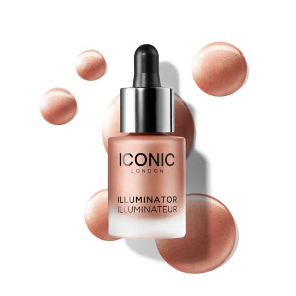 Suggest a better title and return a single title only without any other comments: ICONIC LONDON Illuminator | Liquid Highlighting Drops for a Radiant Glow, Cruelty-Free, Vegan Makeup