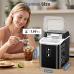 Dumos Nugget Ice Makers,Portable Ice Machine Countertop Ready in 6 Mins, 1.55L Water Tank, Self-Cleaning, for Office, Party, RV, Home, Black - Image 2