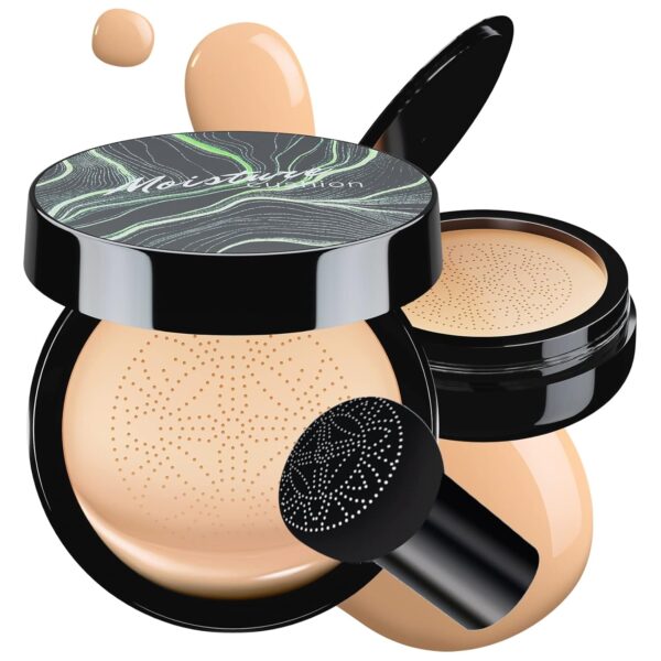 Suggest a better title and return a single title only without any other comments: Mushroom Head Air Cushion CC Cream - Tattoo Cover up BB Cream Foundation Makeup Moisturizing Concealer Long-Lasting, Cushion Foundation Full Coverage Self Adjusting (Natural)