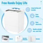 Pataku Portable Washing Machine, 17.6 Lbs Compact Mini Washer and Dryer Combo,Twin Tub Laundry Washer with Spin Cycle, Soaking Function Ideal for Apartment, Dorms, RVs Camping, Grey - Image 6