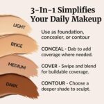 Suggest a better title and return a single title only without any other comments: Vibriance Complexion Sticks - Foundation for Mature Skin - Sheer, Buildable Coverage Face Makeup Foundation for Older Women - 3-in-1 Base, Contour, Concealer - Light - Image 3