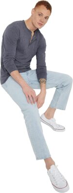 Hanes Originals Men's Tri-Blend Long Sleeve Henley T-Shirt, Lightweight Long Sleeve Tee - Image 5