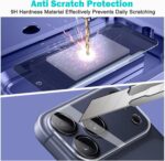PEHAEL 3+3 Pack for iPhone 17 Pro Max Privacy Screen Protector with Camera Lens Protector Full Coverage Anti-Spy Tempered Glass Film 9H Hardness Easy Installation Bubble Free [6.9 inch] - Image 6