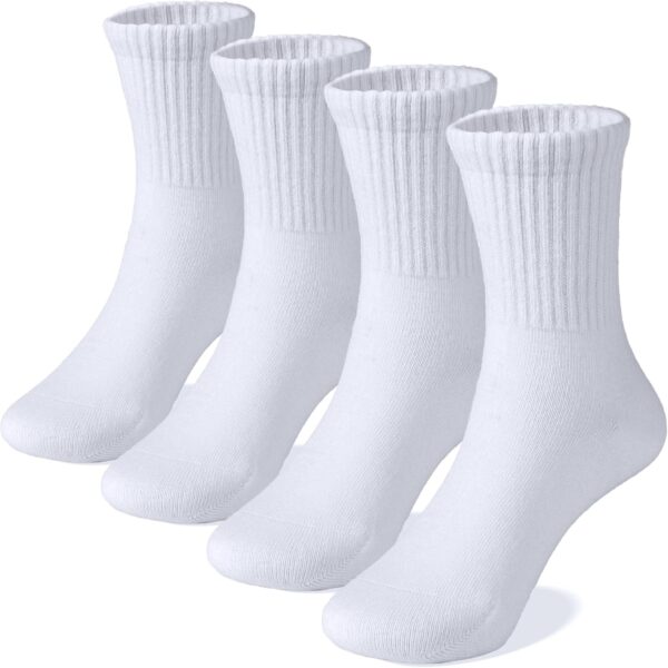 COTTON DAY Unisex School Kids Boys Girls Soft Cotton Black White Gray Navy Khaki Athletic Socks with Retro Stripes