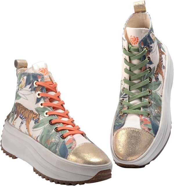 JATAREA Women's Fashion Sneakers – Genuine Leather Casual Shoes, Comfortable Cushioned Insole, Stylish Lifestyle, Lightweight & Durable Travel Sneakers