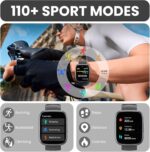 Smart Watch for Men Women (Answer/Make Call), 1.95" Touch Screen Fitness Tracker with Heart Rate/Sleep Monitor, IP68 Waterproof Smartwatch for Android iOS, Fitness Watch with 120+ Sports Modes, Black - Image 2