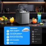 Nugget Ice Maker Countertop, 35lbs/24H Sonic & Chewable Pellet Ice, Portable Crushed Ice Machine, Self-Cleaning Anti-Scale System, 10 Cleaning Packets, Quiet Operation, Stainless Steel - Image 4