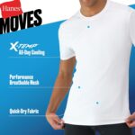Hanes Mens Moves Mesh T-Shirt, X-Temp Moisture-Wicking Tee, White Or Black/Grey, 3-Pack - Image 5
