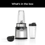 Ninja | Blender | Nutri Pro | Single Serve | For Smoothies, Salsa, Shakes and Frozen Drinks | Includes 2 Smoothie Cups & Lids | Crushes Ice, Fruit & Veggies |Silver | BN401 - Image 8