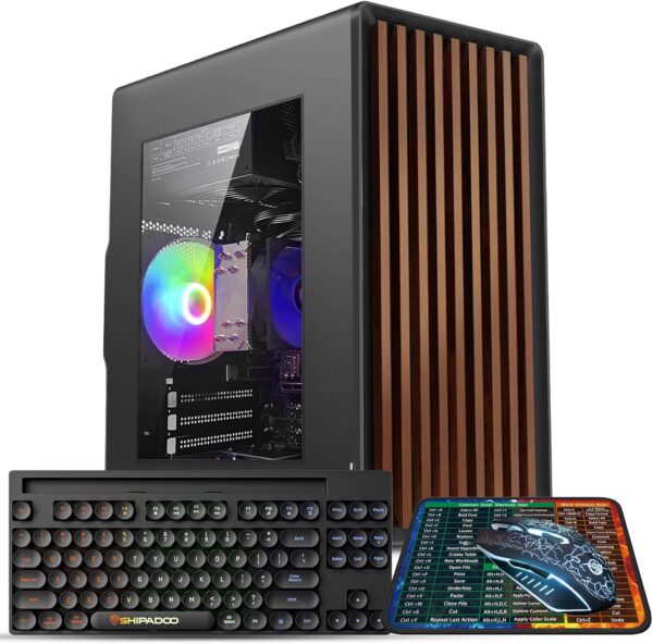 Desktop Computer Tower PC, Intel Core i7-4770-3.4GHz, 16GB DDR3 RAM, 512GB SSD Hard Drive, RGB Fan x 3, Wi-Fi 6.0, USB 3.0, HDMI, Windows 11 Home or Office