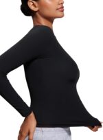 CRZ YOGA Softembrace Crewneck Long Sleeve Shirts for Women - Casual Going Out Tops Soft Basic Fitted Tight Fall T-Shirts - Image 3