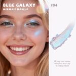 Holographic Duochrome Blue Glitter Eyeshadow, Color Shift Metallic Shimmer Eyeshadow Palette, Chameleon Sparkle Inner Corner Eye Highlighter, Iridescent Eye Shadow Palette Fairy Makeup#04 - Image 4