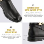 JATAREA Women’s Ankle Boots – Stylish Leather Block Heel Booties, Comfortable Fit with Cushioned Insole, Easy to Wear Fashion Boots for Everyday and Party Look - Image 4