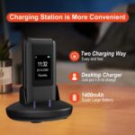 4G Flip Phone Unlocked for Seniors,Basic Flip Phone,Cell Phone for Seniors,2.8" +1.5 ''Screen,SOS Button,Speed Dial,Hans-Free,Big Buttons,Bluetooth,Camera,FM Radio,1400mAh Battery.(Matte Black) - Image 4