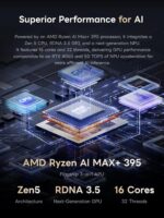 MINISFORUM MS-S1 MAX Mini AI Workstation PC, AMD Ryzen AI Max+ 395 (16C/32T),RDNA3.5 GPU,128GB LPDDR5x UMA RAM,Dual M.2 PCIe 4.0, PCIe x16 Slot, USB4 V2(80Gbps)& Dual 10GbE, 320W PSU,Wi-Fi 7 - Image 3