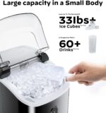 Nugget Ice Maker Countertop, Silonn Chewable Pellet Ice Machine with Self-Cleanin Function, 33lbs/24H Portable Ice Makers for Home Kitchen Officce, Black - Image 3