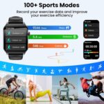 Smart Watches for Men Women, 1.91" HD Curve Screen Smartwatch (Answer/Make Call), Fitness Tracker with Heart Rate/Sleep Monitor, Pedometer, 100+ Sport Modes, Smart Watch for Android iPhone (Black) - Image 3