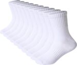 DoSmart Kids Athletic Crew Socks Boys Girls Classics Cotton School Uniform Childs Sports Breathable Casual Socks 10 Pairs