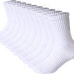 DoSmart Kids Athletic Crew Socks Boys Girls Classics Cotton School Uniform Childs Sports Breathable Casual Socks 10 Pairs