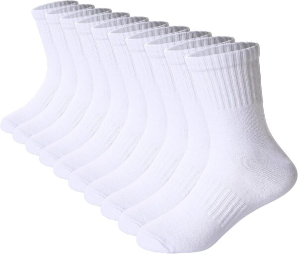 DoSmart Kids Athletic Crew Socks Boys Girls Classics Cotton School Uniform Childs Sports Breathable Casual Socks 10 Pairs
