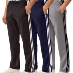 Real Essentials 3 Pack: Men's Mesh Open Bottom Sweatpants Gym Active Athletic Workout Casual Pants with Pockets (Big & Tall)
