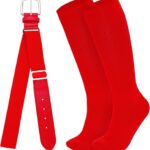 Dxhycc Youth Baseball Socks and Belt Combo Set Softball Baseball Socks and Elastic Waist Belt for Youth Boys Girls