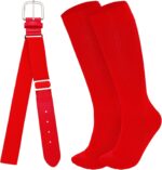 Dxhycc Youth Baseball Socks and Belt Combo Set Softball Baseball Socks and Elastic Waist Belt for Youth Boys Girls
