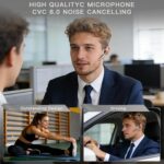 Bluetooth Earpiece V6.1,Wireless Handsfree Headset with Mic,CVC8.0 Noise Cancelling Headset,100 Hrs Talk Time Driving Headset for Android, iOS,Laptop,Office,Truck Driver,Crystal Black - Image 2