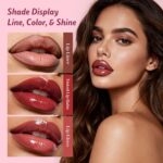 3PCS Lip Combo Set - Matte Lip Liner Pencil + Hydrating Tinted Lip Balm + Juicy Lip Gloss Tint, Non-Sticky, Long-Lasting, High Pigment Lip Makeup Kit (Berry Mousse Set) - Image 2