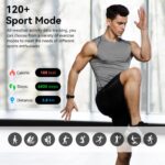 Smart Watches for Men Women, 1.83" HD Touchscreen with Bluetooth Calling, IP68 Waterproof Fitness Tracker, 120+ Sport Modes, 24/7 Heart Rate & Sleep Monitor, Compatible with iPhone Android (Black) - Image 5
