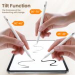 Stylus Pen for iPad(2018-2025)-13 Mins Fast Charge with Tilt Sensitivity & Palm Rejection for iPad 11/10/9/8/7/6th Gen, Air 7/6/5/4/3/M3/M2, Pro 13"/12.9"/11"/M4, Mini 7/6/5th, White - Image 7