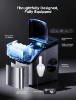 GoveeLife Smart Ice Maker Countertop, Portable Ice Machine with Voice Control, 9 Ice Cubes in 6 Minutes 3 Sizes, 26lbs/24Hrs, Self Cleaning RGB Lights, Quiet Ice Maker with Scoop for Kitchen Silver - Image 9