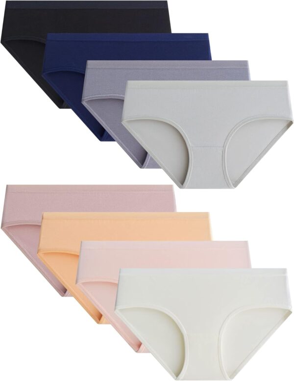 Suggest a better title and return a single title only without any other comments: Adorel Teen Girls Underwear Cotton Panties Briefs Solid Color Pack of 8