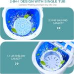 Giantex Portable Washing Machine, Mini Washer and Spinner Combo, 5.5lbs Washing Capacity, Semi-automatic Compact Laundry Machine for Apartment Dorm RV - Image 4