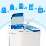 INTERGREAT Portable Washing Machine with Longer Hose, 16lbs Twin Tub Laundry Washer Machine with 9.6Lbs Washer and 5.4Lbs Spinner dryer, Semi-automatic Washer Combo for Dorms, Apartments, Blue - Image 3
